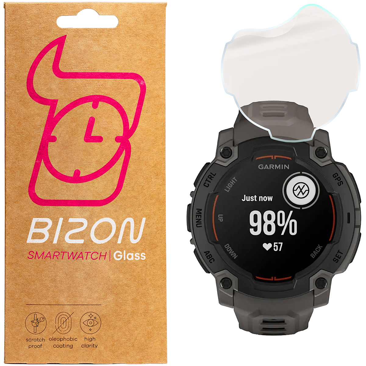 Folia matowa na ekran Bizon Film Sun Duo do Garmin Instinct E 45 mm, 2 sztuki